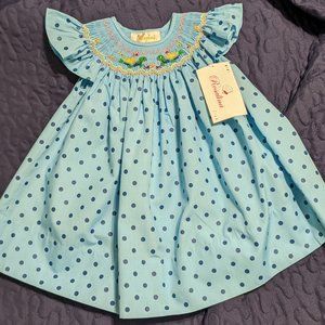 New Rosalina smocked bishop dress 9M Infant girls baby SPRING gift